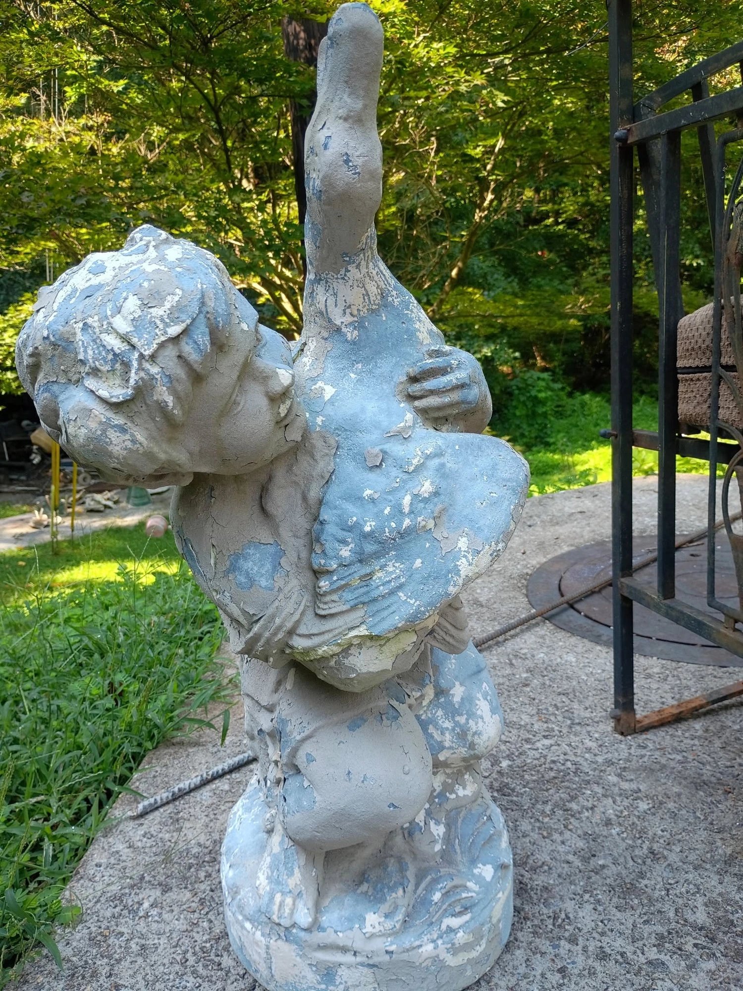 Boy & Goose Statue
