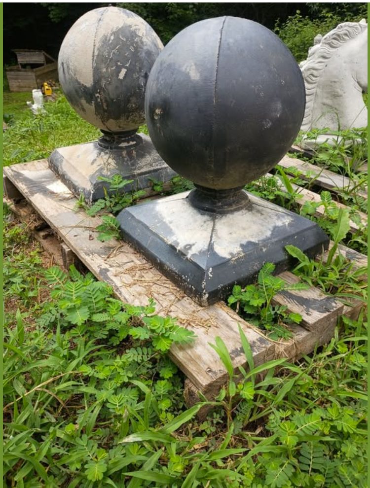 Two solid concrete ball finials, $125 for the pair, pickup in Villa Rica, GA