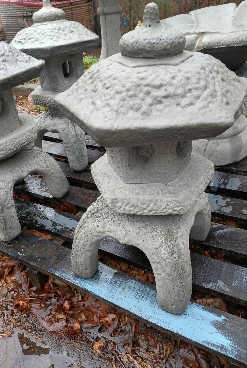 Japanese style concrete pagoda garden lantern, $75, in Villa Rica, GA