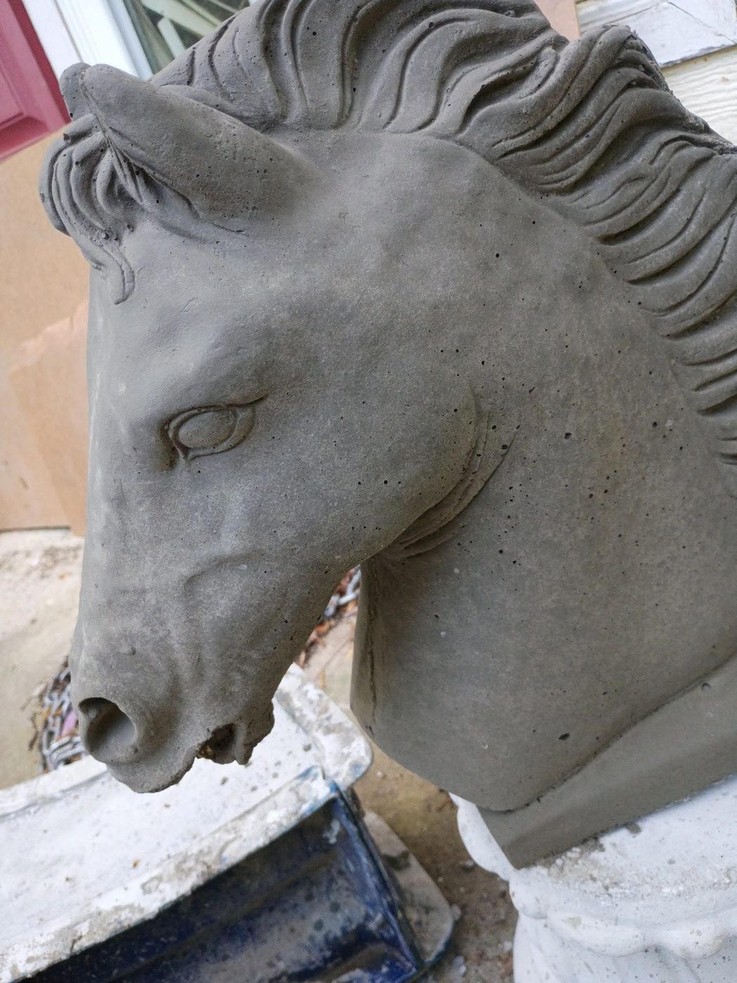 Cast Stone Horse Head